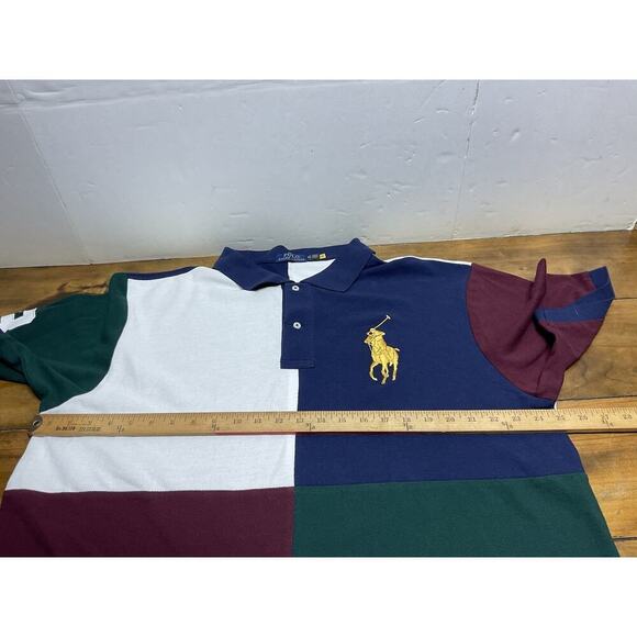 Polo Ralph Lauren Polo Shirt Gold Big Pony Men XLT Big & Tall Color Block - Picture 7 of 9